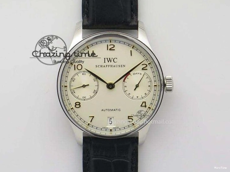 MIROTIME 0105 Portuguese Real PR IW500106 ZF 1:1 Best Edition Grey Dial On Black Leather Strap A52010 V Versatile 7306